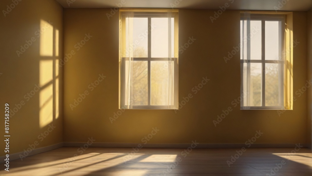 empty room, with blurr sun light from windows empty room, with blurr sun light from windows
