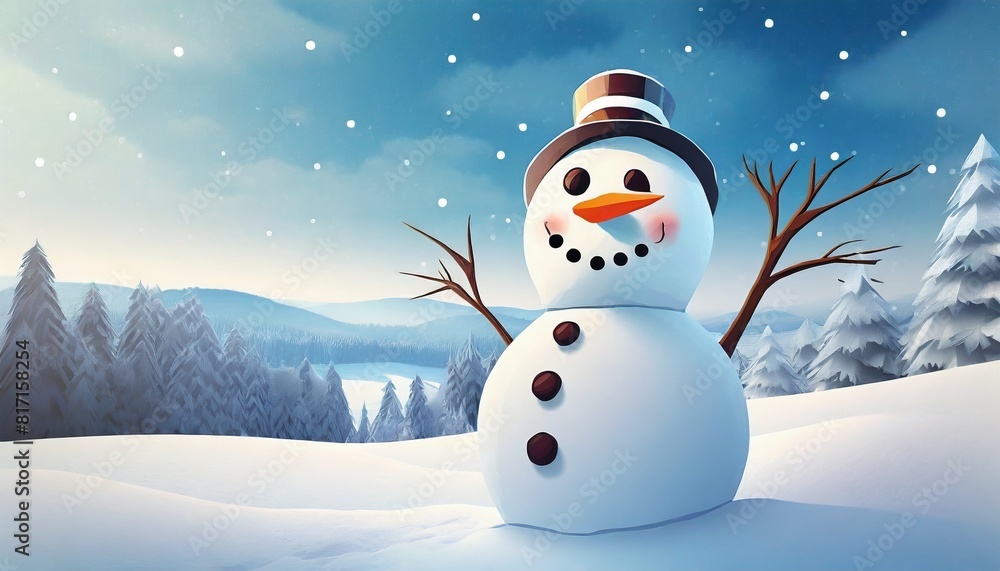 Obraz premium snowman in the snow