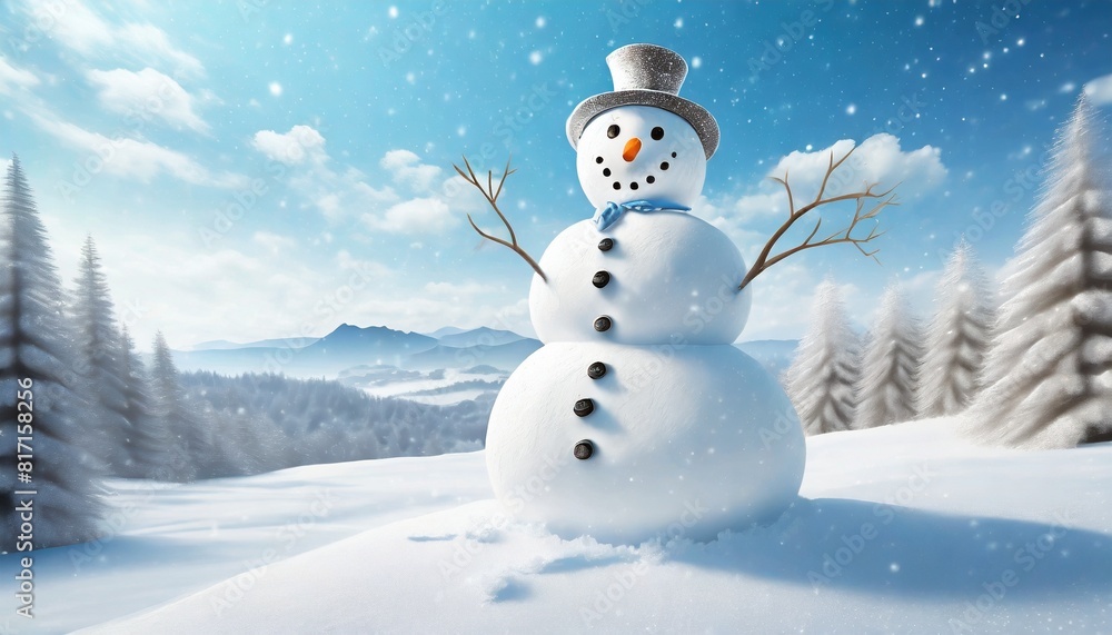 Obraz premium snowman in the snow