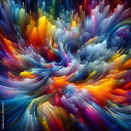 An Abstract Journey Chromatic Nebula  A Symphony of Colorful Smoke photo