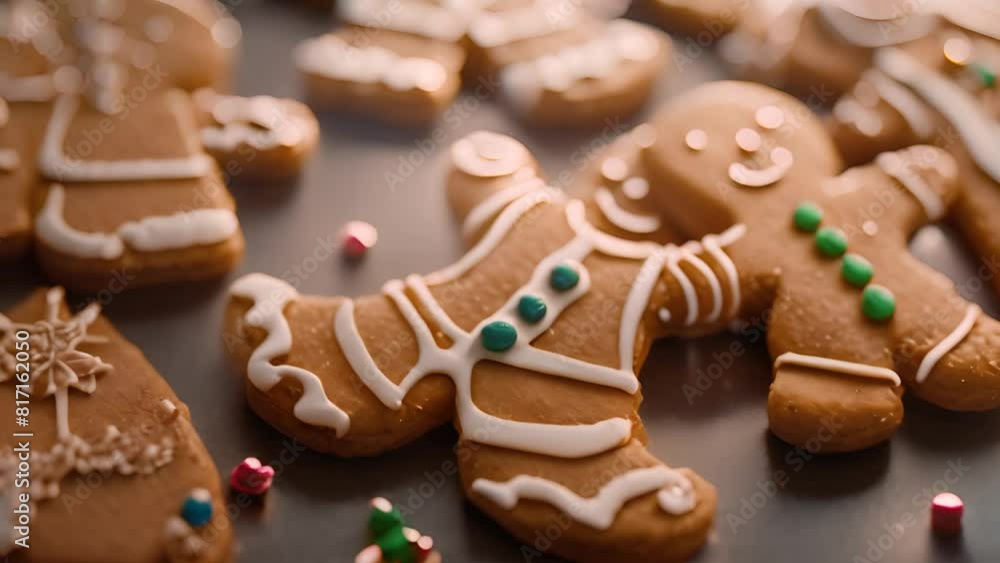 Festive Gingerbread Cookies With Icing and Sprinkles Generative AI Festive Gingerbread Cookies With Icing and Sprinkles Generative AI