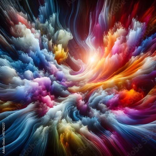 An Abstract Journey Chromatic Nebula  A Symphony of Colorful Smoke photo