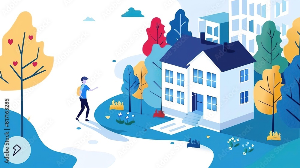A young man walks away from his house, his heart full of hope and excitement. He is ready to take on the world and make his mark. A young man walks away from his house, his heart full of hope and excitement. He is ready to take on the world and make his mark.