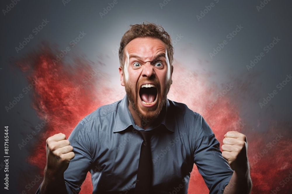 portrait of man freaking out