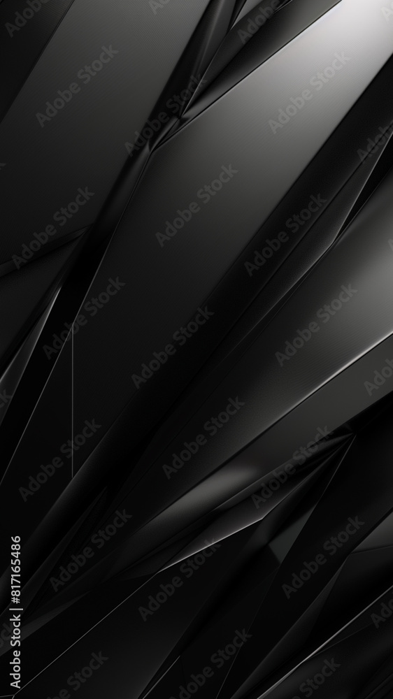 Abstract background, black metallic shards coming out of a surface ...