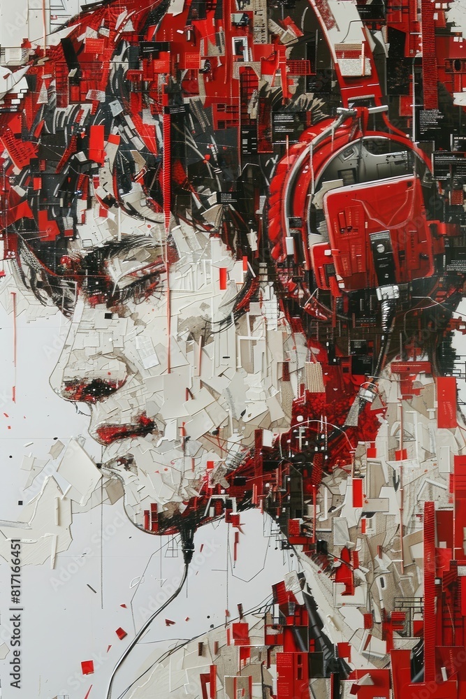 Fototapeta premium A man with headphones on his head