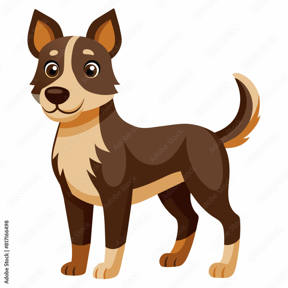 Fawn and liver colored dog standing on white background Fawn and liver colored dog standing on white background