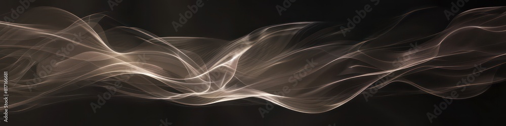 waves banner with ethereal smoky digital look in dark neutral colors 
