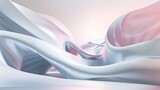 A white and pink background with a silver and pink wave