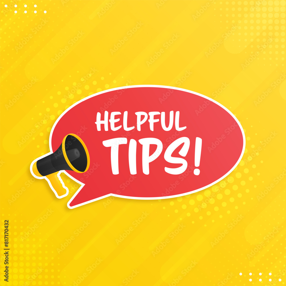 Obraz na plátně Colorful helpful tip background