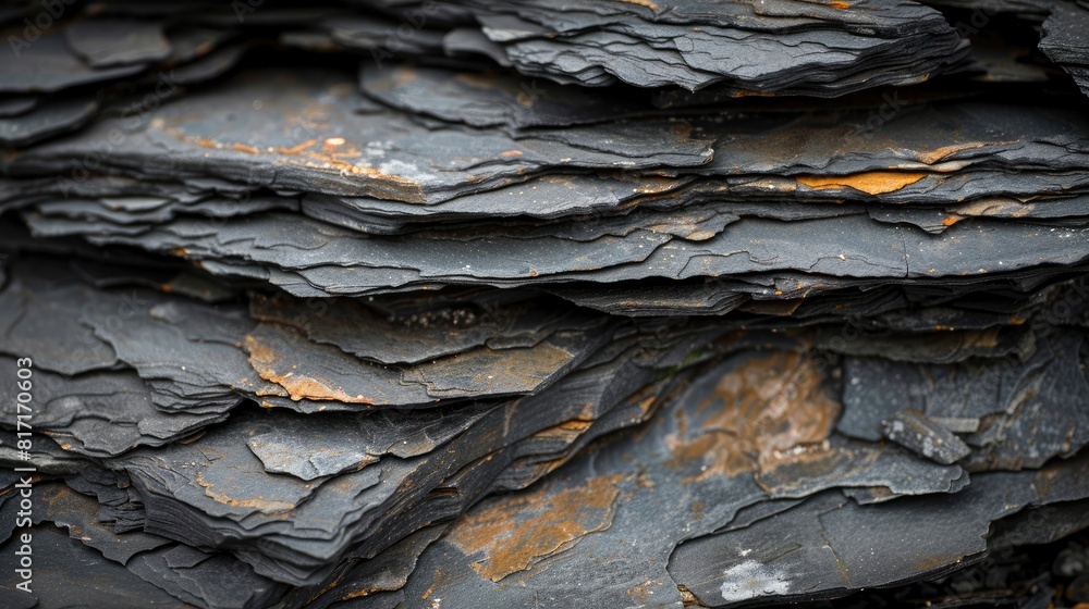 a layered black rock texture, showcasing its rugged beauty and natural complexity in a stunning photorealistic image. a layered black rock texture, showcasing its rugged beauty and natural complexity in a stunning photorealistic image.