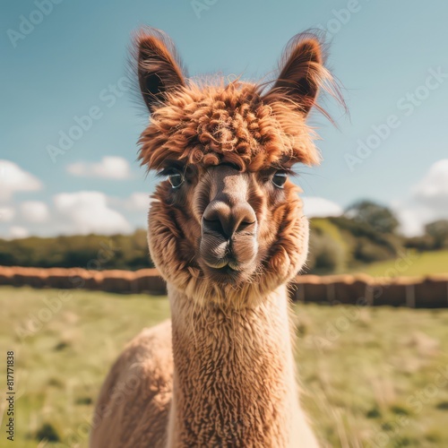 alpaca image on a natural scenery 