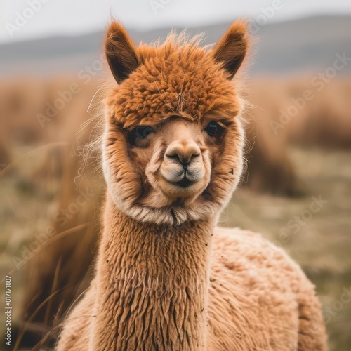 alpaca image on a natural scenery 