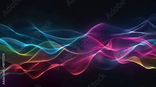 waves wallpaper floating like smoke with colorful lines that rippled randomly in a black background 