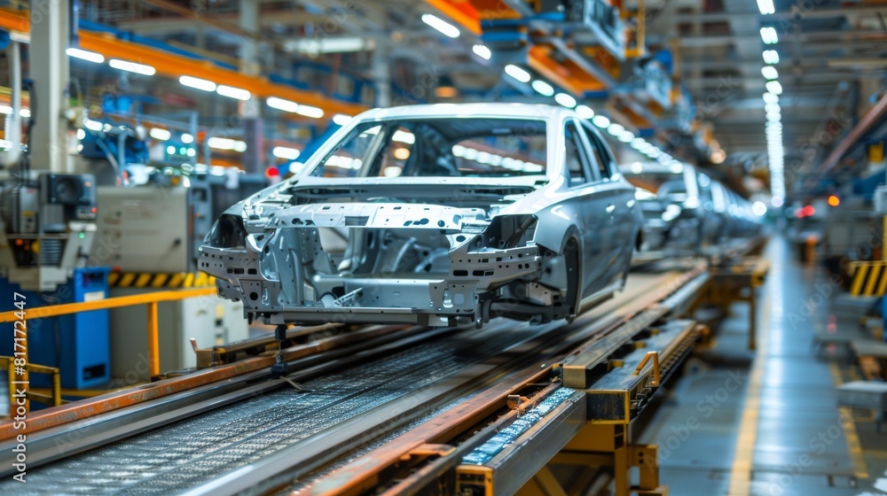car factory conveyor workers assembling cars car factory conveyor workers assembling cars