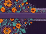Hispanic Heritage Month. Copy the space area with the flower ornament pattern on the purple background design. suitable to place on content with that theme. banner, card, etc