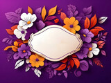 Hispanic Heritage Month. Copy the space area with the flower ornament pattern on the purple background design. suitable to place on content with that theme. banner, card, etc