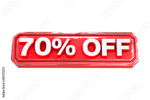3d sales discount Number 70 percentage price tag for discount sale promotion concept by 3d render