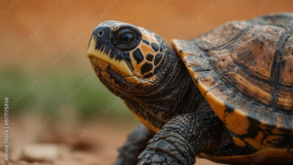 A turtle is looking at the camera with its eyes wide open A turtle is looking at the camera with its eyes wide open