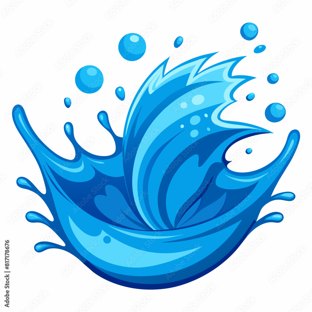 Fototapeta premium Freshwater splash vector illustration