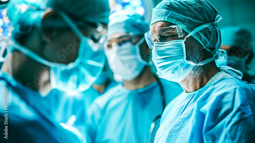 Surgical Team Performing Operation in Operating Room.