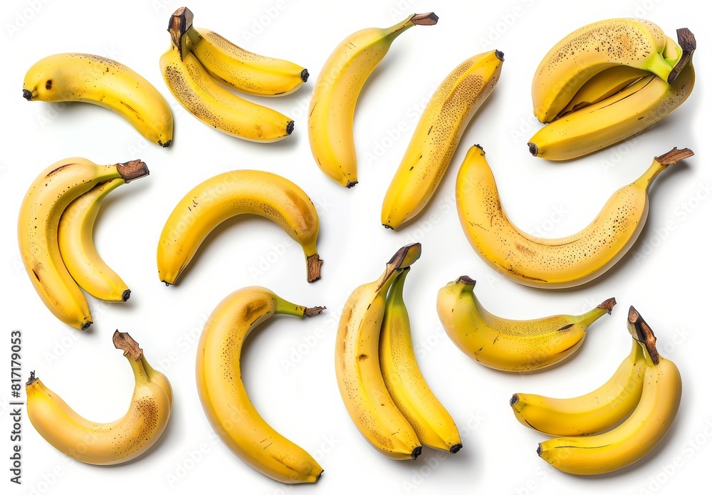 bananas set isolated on white background bananas set isolated on white background