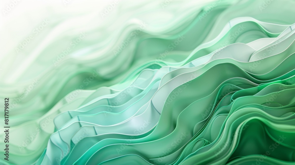 Obraz premium A green wave pattern with a lot of detail