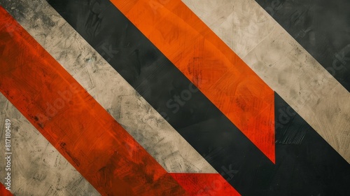 A black and orange striped background with a red arrow pointing to the right