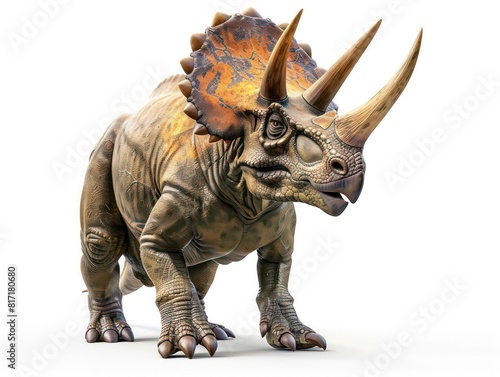 triceratops dinosaur on white background