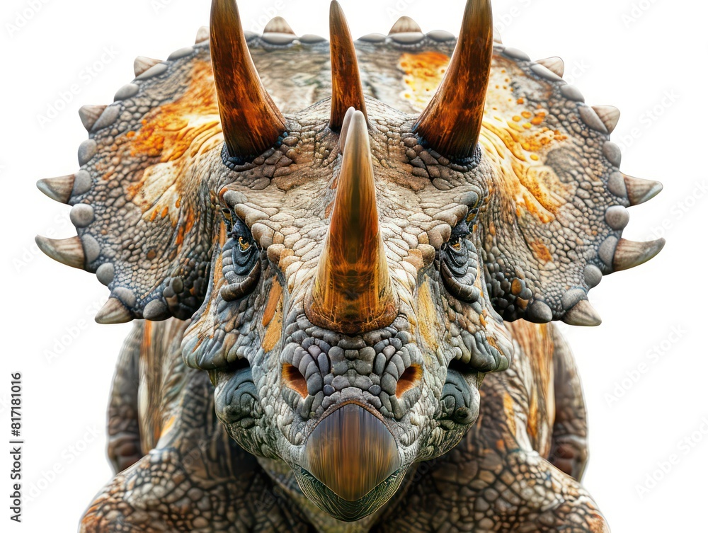 triceratops dinosaur on white background
