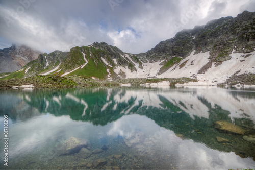 Clean fresh water in a mountain lake.