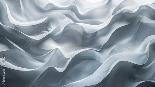 The image is a close up of a white fabric with a wave pattern