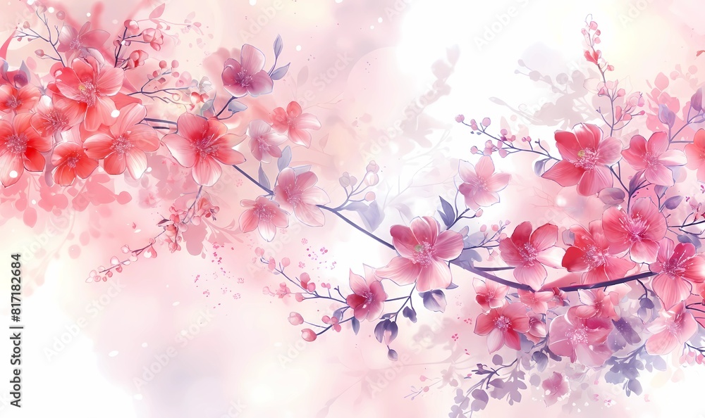 Fototapeta premium Background featuring a pink flowers on a pink gradient background