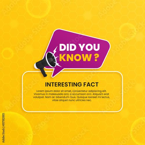Did you know banner for education business and advertising with megaphone