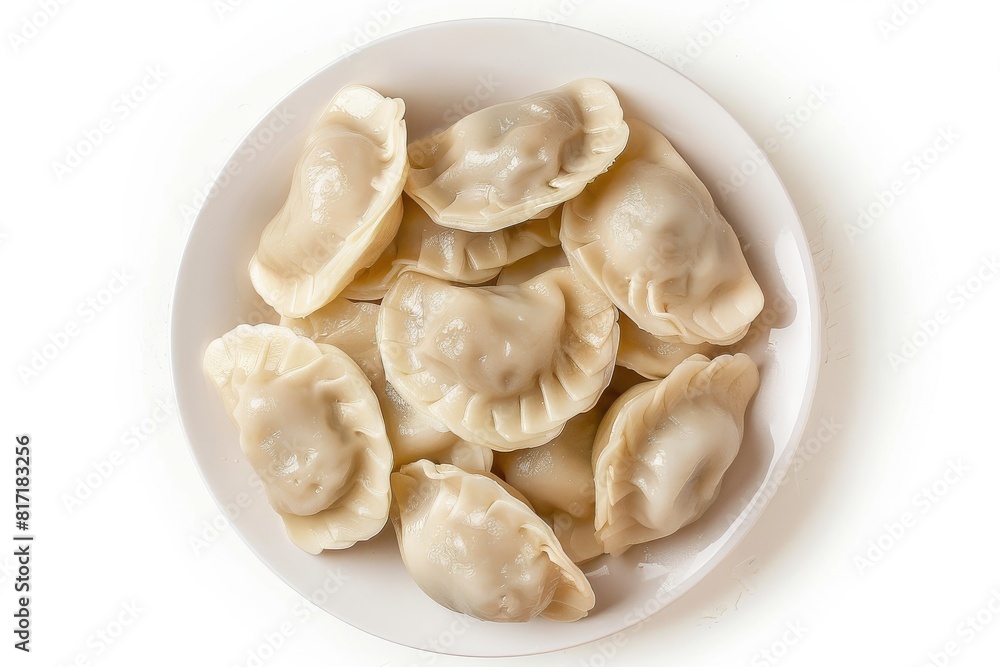 Dumplings in a plate isolated on white background Dumplings in a plate isolated on white background