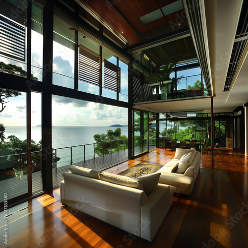 Live Tropically in a Villa with Sliding Glass Doors photo