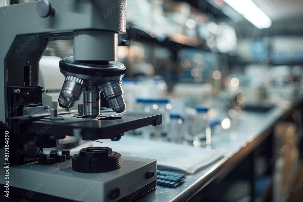 High-tech laboratory with advanced microscope equipment for scientific research and analysis.
High-tech laboratory with advanced microscope equipment for scientific research and analysis.