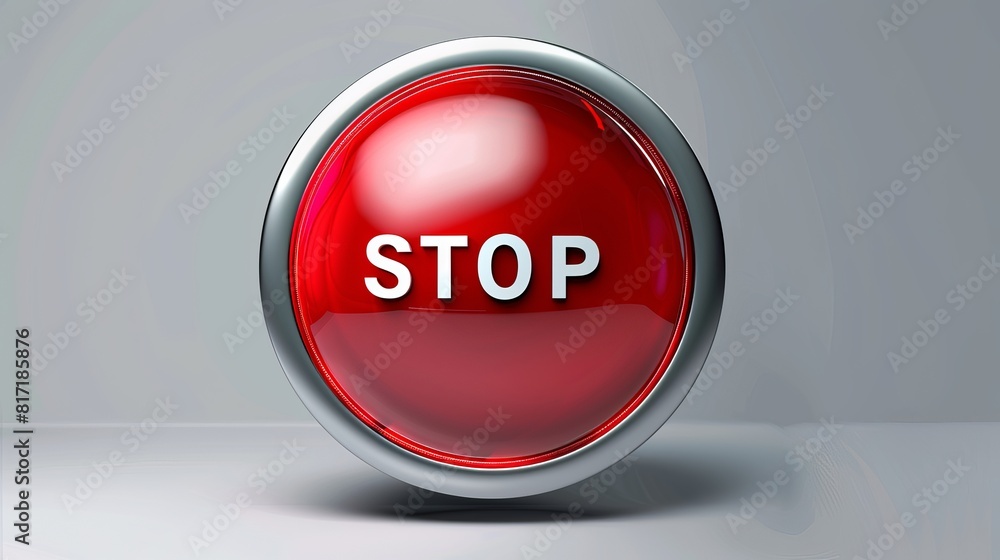 A 3D red glossy metallic icon of a A 3D red glossy metallic icon of a