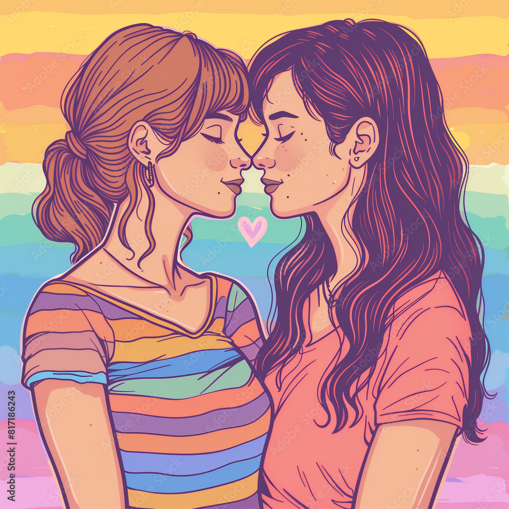 two women in lgbt colors two women in lgbt colors
