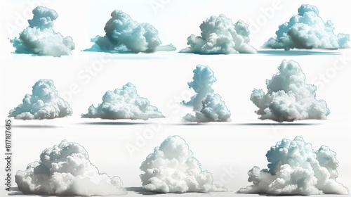 Series of small depicting various types of clouds © Emqan