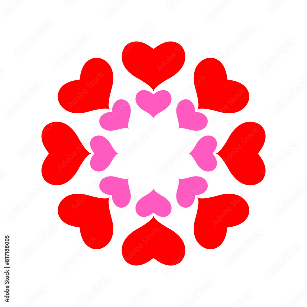 pink red hearts design round pink red hearts design round