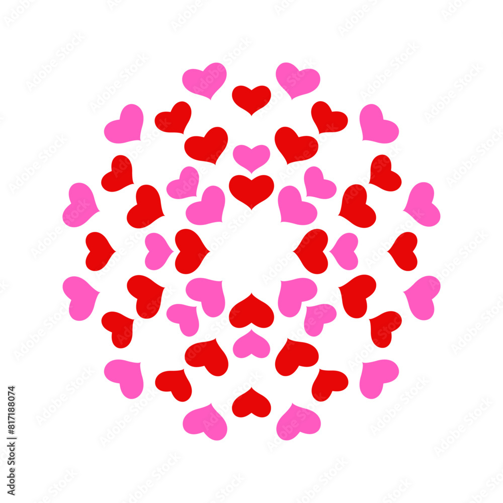 pink red hearts design