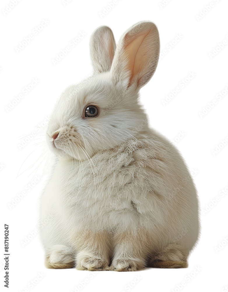 rabbit animal portrait isolated on transparent background, generated ai rabbit animal portrait isolated on transparent background, generated ai