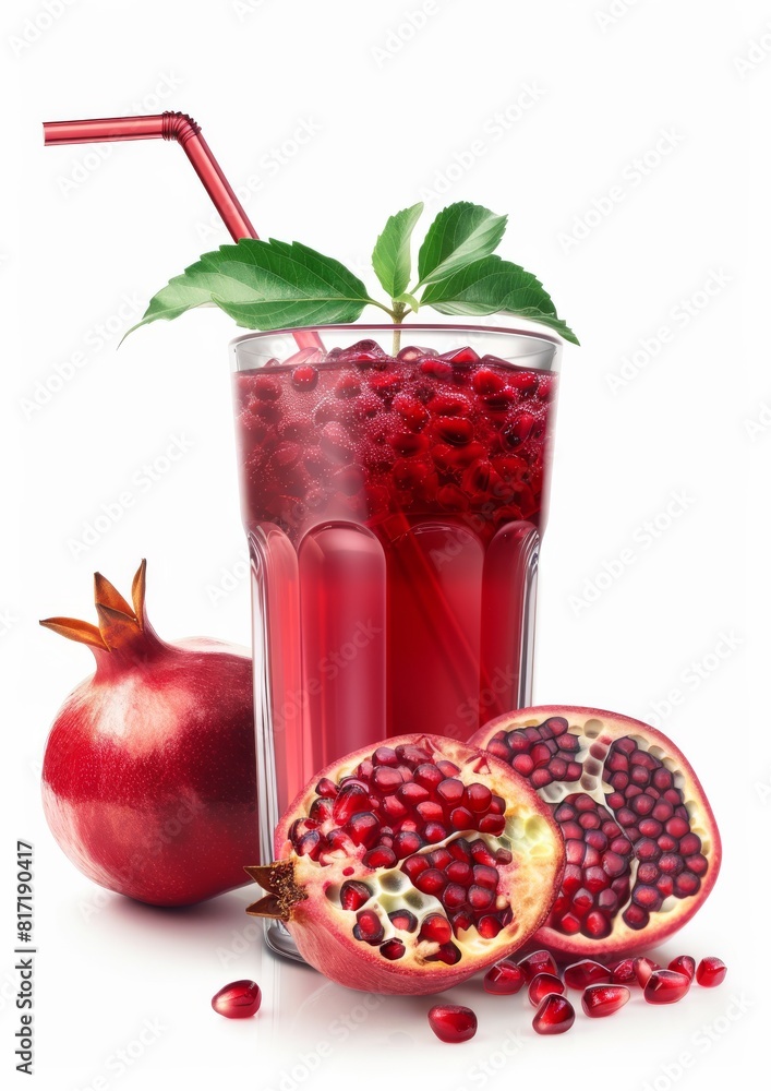 pomegranate juice isolated on white background pomegranate juice isolated on white background