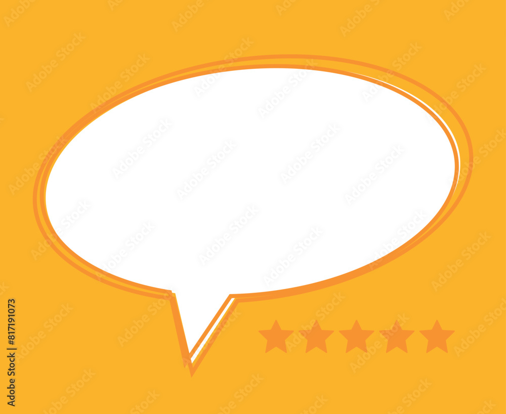 Customer review speech bubble quote template. Speech bubble with a blank space on yellow background. Feedback and communication concept. Vector illustration Customer review speech bubble quote template. Speech bubble with a blank space on yellow background. Feedback and communication concept. Vector illustration