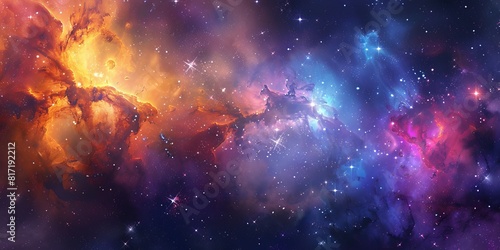 Colorful Nebula in Space With Stars Stock Footage