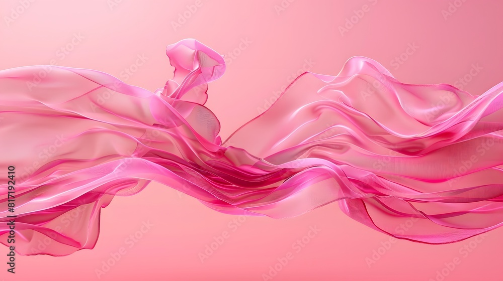 Clear Fabric Flying solid background Clear Fabric Flying solid background