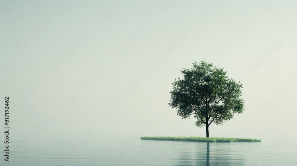 On World Environment Day a solitary tree stands tall against a blank backdrop providing a striking visual element for graphic design and decorative purposes On World Environment Day a solitary tree stands tall against a blank backdrop providing a striking visual element for graphic design and decorative purposes