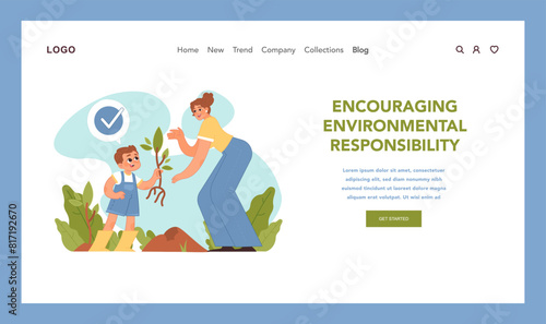 Environmental responsibility. Flat vector illustration