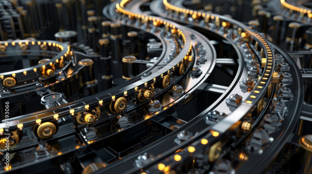 Fototapeta premium Intricate Machine Gears in 3D